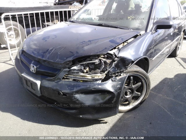 1HGES16375L000270 - 2005 HONDA CIVIC DX VP BLACK photo 6