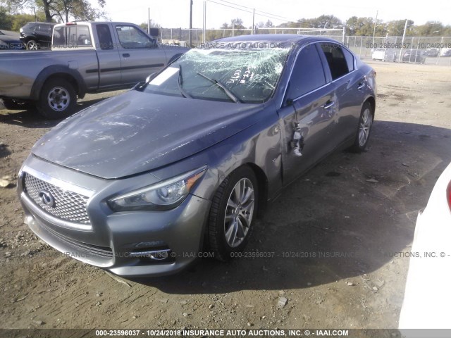 JN1BV7APXEM684623 - 2014 INFINITI Q50 PREMIUM/SPORT GRAY photo 2