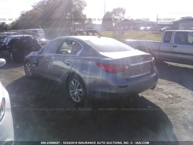 JN1BV7APXEM684623 - 2014 INFINITI Q50 PREMIUM/SPORT GRAY photo 3