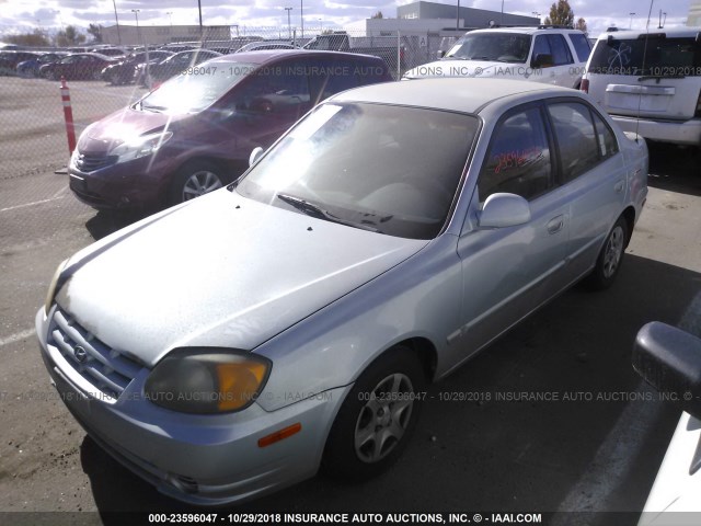 KMHCG45C43U465537 - 2003 HYUNDAI ACCENT GL SILVER photo 2