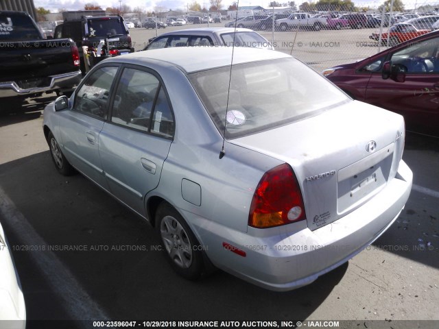 KMHCG45C43U465537 - 2003 HYUNDAI ACCENT GL SILVER photo 3