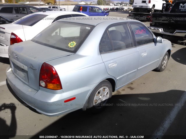 KMHCG45C43U465537 - 2003 HYUNDAI ACCENT GL SILVER photo 4