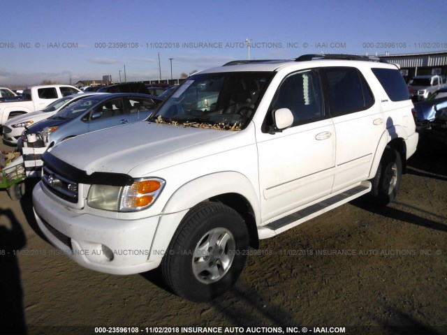 5TDBT48A91S034229 - 2001 TOYOTA SEQUOIA LIMITED WHITE photo 2