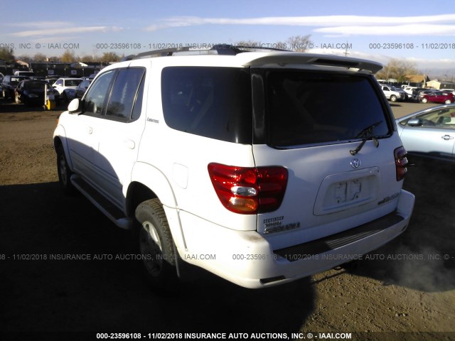 5TDBT48A91S034229 - 2001 TOYOTA SEQUOIA LIMITED WHITE photo 3