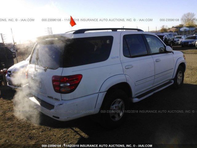 5TDBT48A91S034229 - 2001 TOYOTA SEQUOIA LIMITED WHITE photo 4