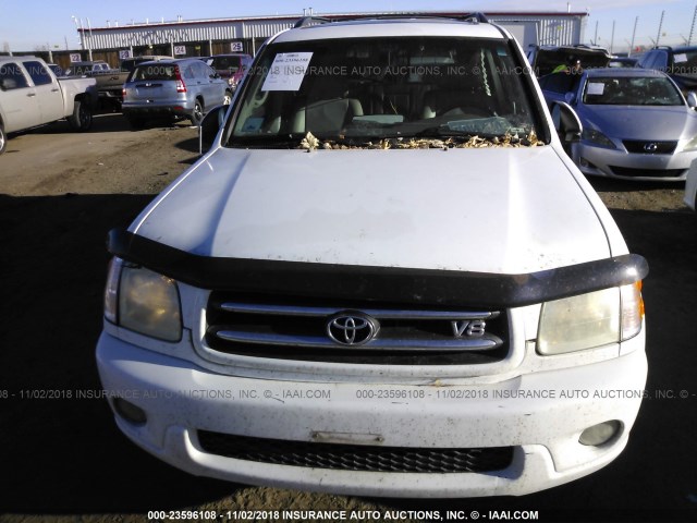 5TDBT48A91S034229 - 2001 TOYOTA SEQUOIA LIMITED WHITE photo 6