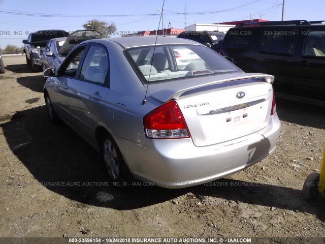 KNAFE221095616694 - 2009 KIA SPECTRA EX/LX/SX SILVER photo 3