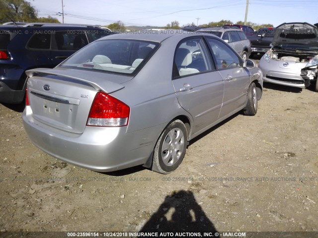 KNAFE221095616694 - 2009 KIA SPECTRA EX/LX/SX SILVER photo 4