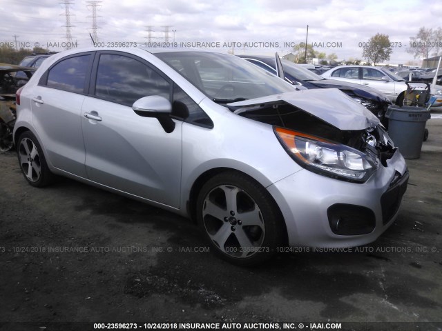 KNADN5A39E6351810 - 2014 KIA RIO EX SILVER photo 1