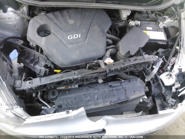 KNADN5A39E6351810 - 2014 KIA RIO EX SILVER photo 10