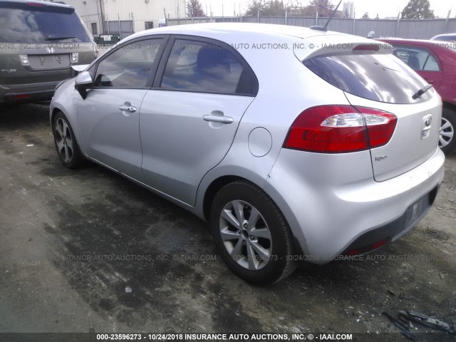 KNADN5A39E6351810 - 2014 KIA RIO EX SILVER photo 3