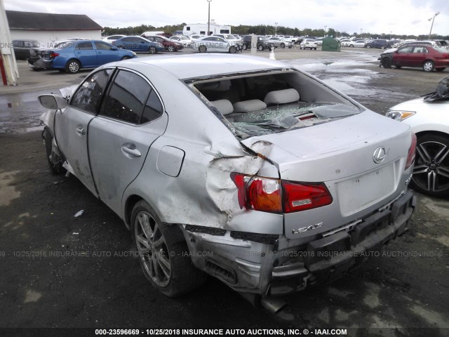 JTHBE262X65001777 - 2006 LEXUS IS 350 SILVER photo 3