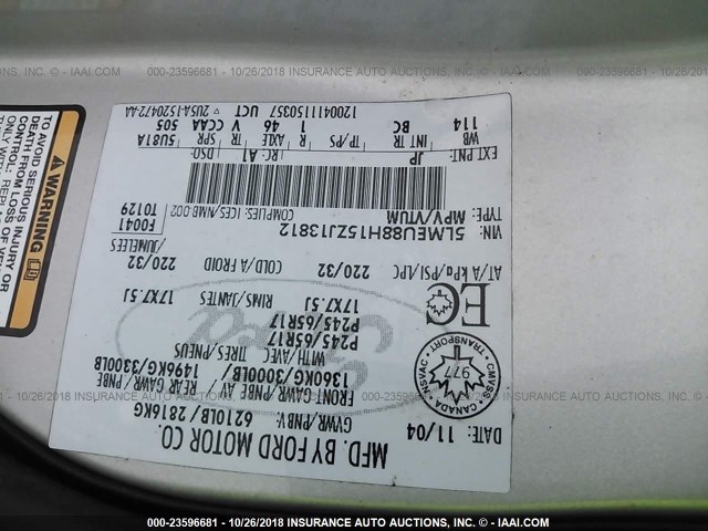 5LMEU88H15ZJ13812 - 2005 LINCOLN AVIATOR 银色 照片 9