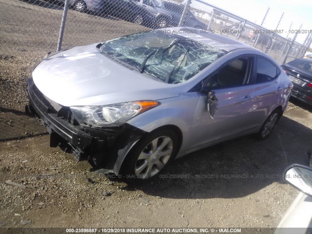 KMHDH4AEXBU145713 - 2011 HYUNDAI ELANTRA GLS/LIMITED SILVER photo 2