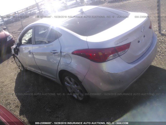 KMHDH4AEXBU145713 - 2011 HYUNDAI ELANTRA GLS/LIMITED SILVER photo 3
