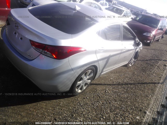 KMHDH4AEXBU145713 - 2011 HYUNDAI ELANTRA GLS/LIMITED SILVER photo 4