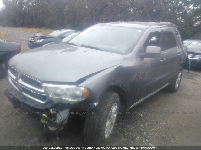 1C4RDJDG5CC118606 - 2012 DODGE DURANGO CREW GRAY photo 2