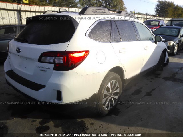 4S4BSENC9H3378715 - 2017 SUBARU OUTBACK 3.6R LIMITED WHITE photo 4