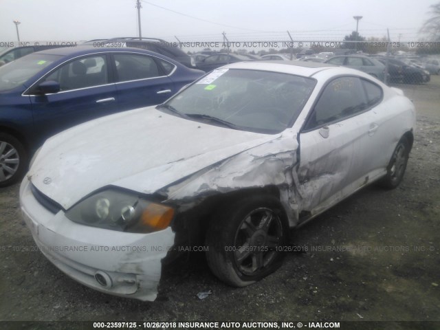 KMHHN65F63U099078 - 2003 HYUNDAI TIBURON GT WHITE photo 2