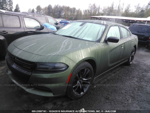 2C3CDXBG5JH221082 - 2018 DODGE CHARGER SXT GREEN photo 2