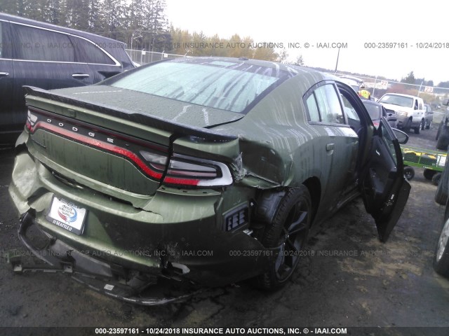 2C3CDXBG5JH221082 - 2018 DODGE CHARGER SXT GREEN photo 4