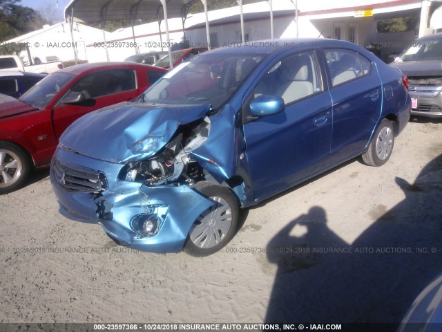 ML32F3FJ5HHF17841 - 2017 MITSUBISHI MIRAGE G4 ES ლურჯი ფოტო 2