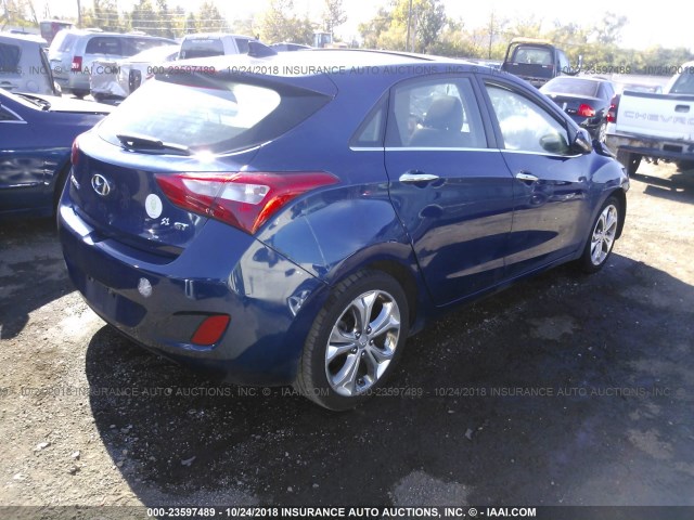 KMHD35LE1DU111115 - 2013 HYUNDAI ELANTRA GT Dark Blue photo 4