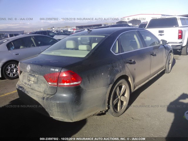 1VWBS7A36EC046956 - 2014 VOLKSWAGEN PASSAT SE BLACK photo 4