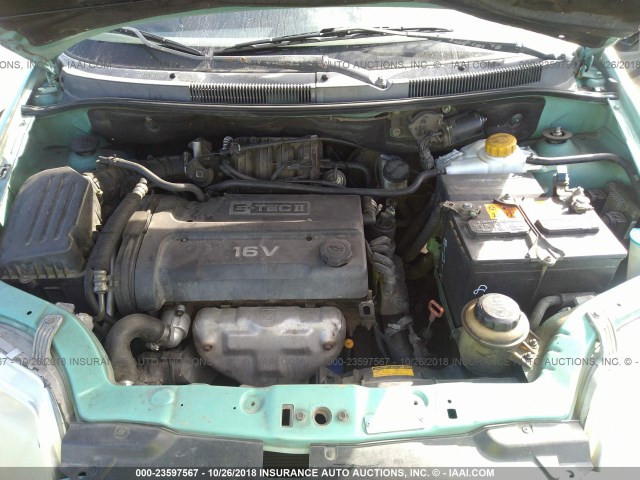 KL1TD52665B324654 - 2005 CHEVROLET AVEO LS TURQUOISE photo 10