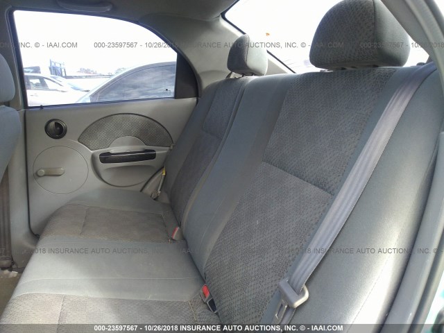 KL1TD52665B324654 - 2005 CHEVROLET AVEO LS TURQUOISE photo 8