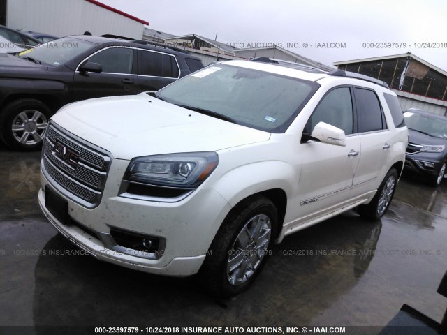 1GKKRTKD1FJ318880 - 2015 GMC ACADIA DENALI WHITE photo 2