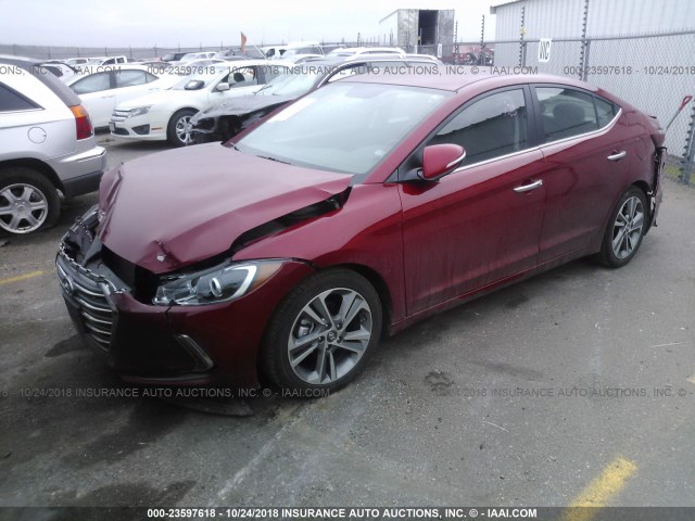 KMHD84LF6HU314933 - 2017 HYUNDAI ELANTRA SE/VALUE/LIMITED RED photo 2