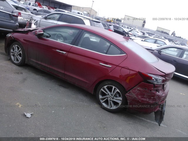 KMHD84LF6HU314933 - 2017 HYUNDAI ELANTRA SE/VALUE/LIMITED RED photo 3