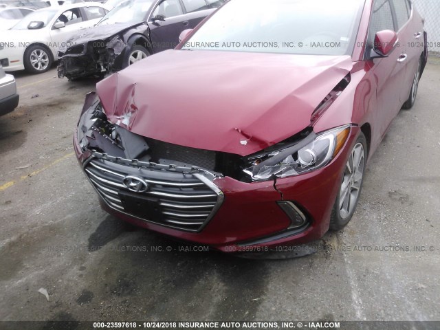 KMHD84LF6HU314933 - 2017 HYUNDAI ELANTRA SE/VALUE/LIMITED RED photo 6