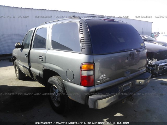 1GNEK13T0YJ205441 - 2000 CHEVROLET TAHOE K1500 GRAY photo 3