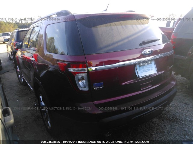 1FM5K7D82FGB46260 - 2015 FORD EXPLORER XLT RED photo 3