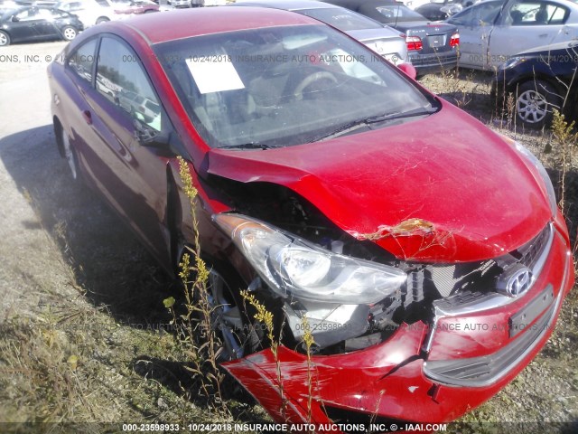 KMHDH6AEXDU015123 - 2013 HYUNDAI ELANTRA COUPE GS/SE RED photo 1