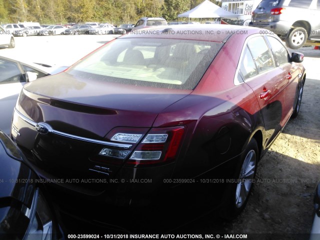 1FAHP2E81JG122826 - 2018 FORD TAURUS SEL RED photo 4