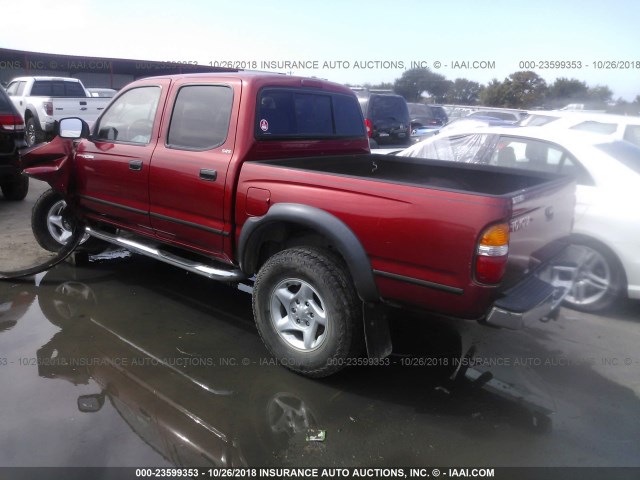 5TEGN92N23Z198078 - 2003 TOYOTA TACOMA DOUBLE CAB PRERUNNER RED photo 3
