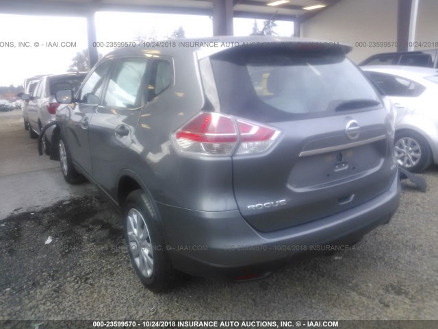 KNMAT2MV7GP688738 - 2016 NISSAN ROGUE S/SL/SV GRAY photo 3