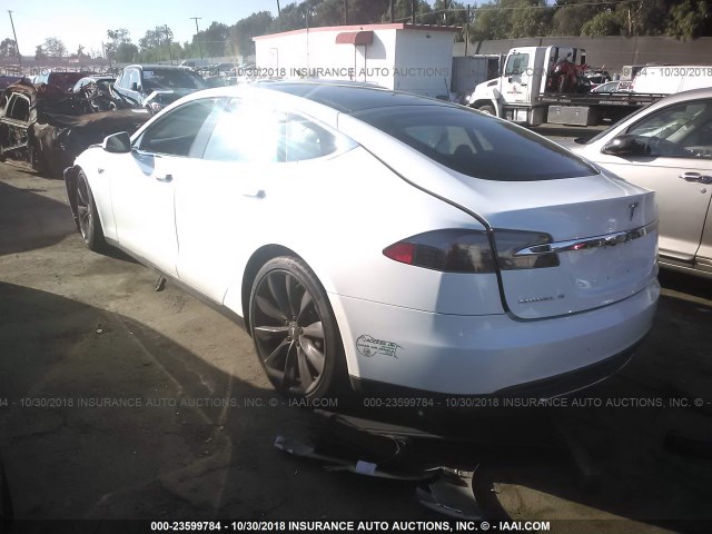 5YJSA1DP1DFP06548 - 2013 TESLA MODEL S WHITE photo 3