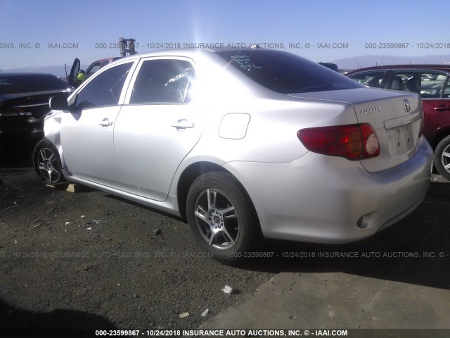 1NXBU4EE2AZ313047 - 2010 TOYOTA COROLLA S/LE/XLE SILVER photo 3