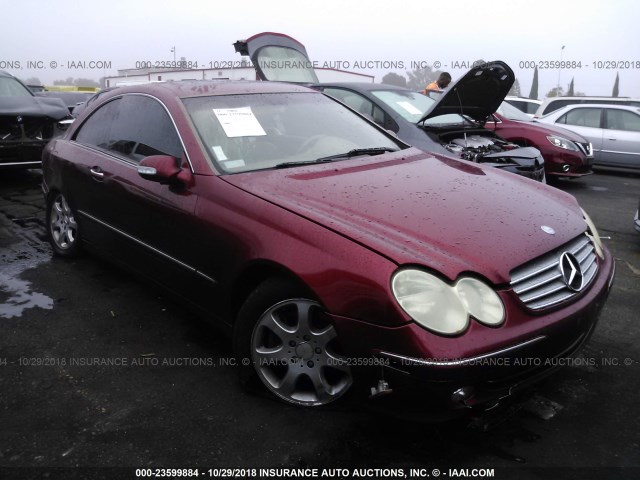 WDBTJ65J94F109296 - 2004 MERCEDES-BENZ CLK 320C RED photo 1