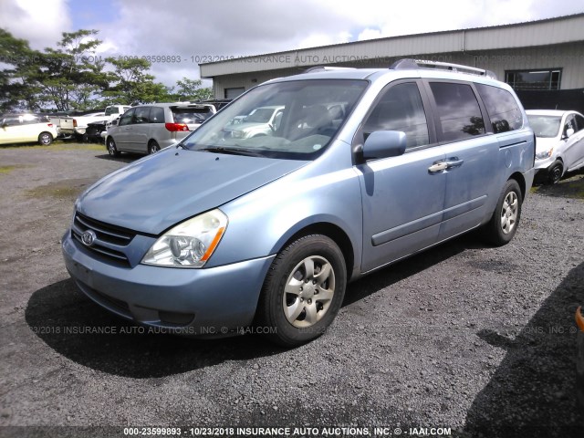 KNDMB233466036485 - 2006 KIA SEDONA EX/LX Light Blue photo 2