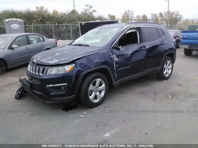 3C4NJCBB2JT359115 - 2018 JEEP COMPASS LATITUDE Dark Blue photo 2