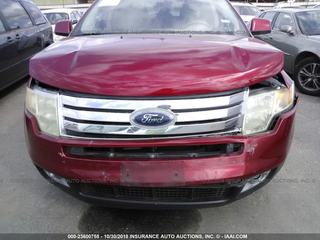 2FMDK39C87BB46712 - 2007 FORD EDGE SEL PLUS MAROON photo 6