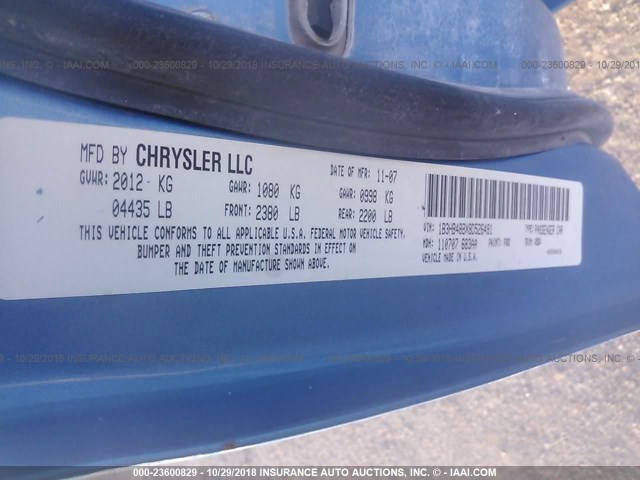 1B3HB48BX8D526491 - 2008 DODGE CALIBER SXT BLUE photo 9