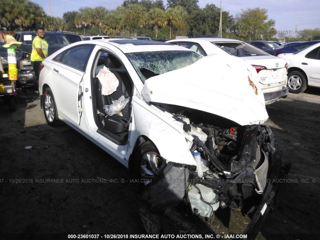 5NPEC4AC6BH254976 - 2011 HYUNDAI SONATA SE/LIMITED WHITE photo 1