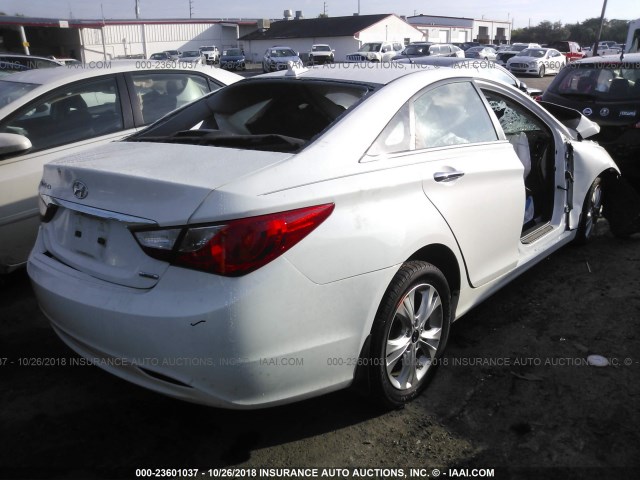 5NPEC4AC6BH254976 - 2011 HYUNDAI SONATA SE/LIMITED WHITE photo 4