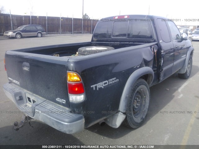 5TBBT44162S275021 - 2002 TOYOTA TUNDRA ACCESS CAB/ACCESS CAB SR5 BLACK photo 4